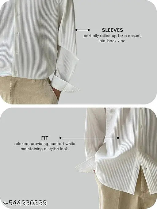 Latest Design Men's Cotton Blend Casual & Formal Long Sleeve Shirt - Self-Design, Regular Fit